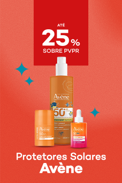 Protetores Solares da marca Av&egrave;ne com destaque promocional at&eacute; 25% sobre pre&ccedil;o de Venda ao P&uacute;blico Recomendado